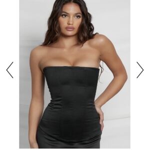 Leau Sphynx Satin Corset Top Black Sz.M New